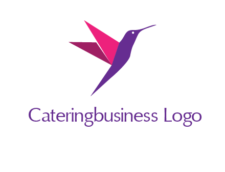 origami hummingbird logo