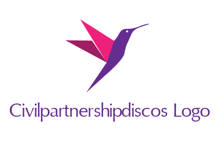 origami hummingbird logo