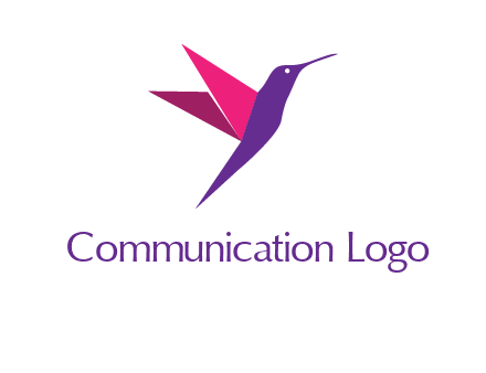 origami hummingbird logo