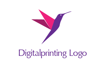 origami hummingbird logo