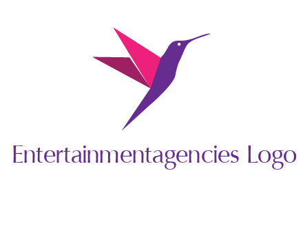 origami hummingbird logo