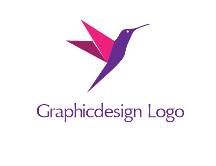 origami hummingbird logo