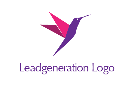 origami hummingbird logo