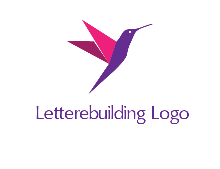 origami hummingbird logo