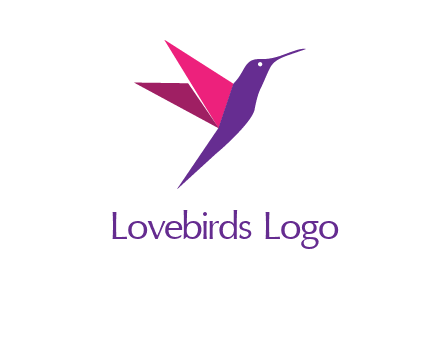 origami hummingbird logo