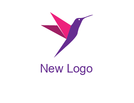 origami hummingbird logo