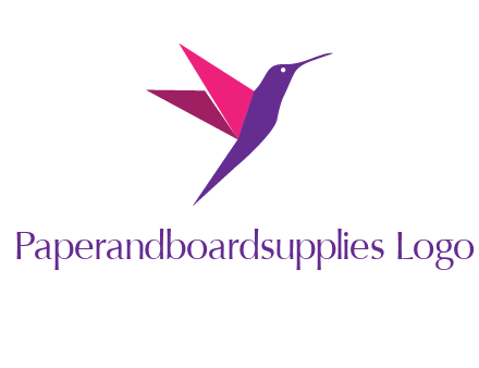 origami hummingbird logo