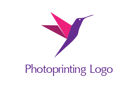 origami hummingbird logo