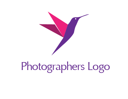 origami hummingbird logo