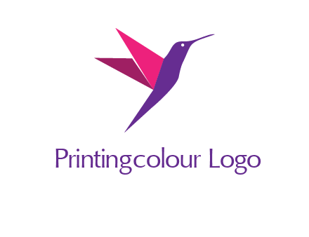 origami hummingbird logo