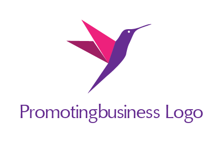 origami hummingbird logo