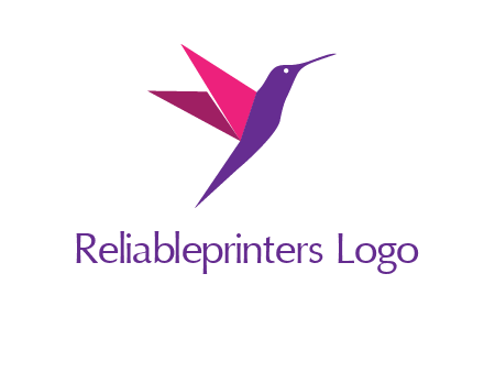 origami hummingbird logo
