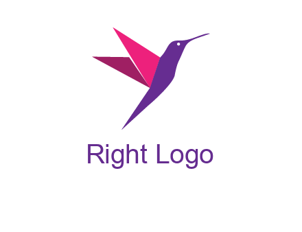 origami hummingbird logo