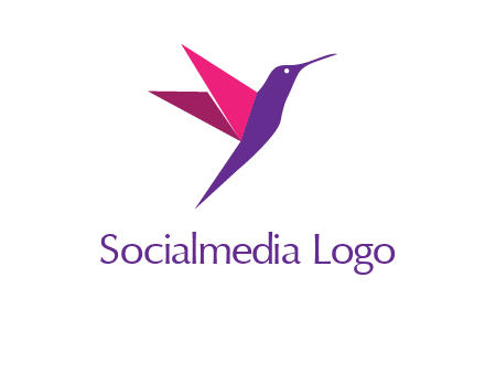 origami hummingbird logo