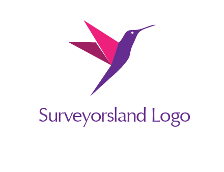 origami hummingbird logo