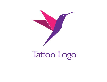 origami hummingbird logo