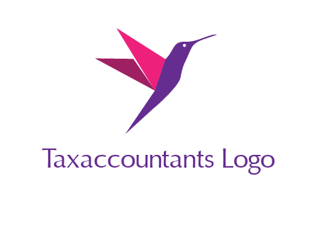 origami hummingbird logo