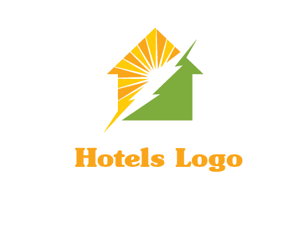 Lighting bolt House Logo