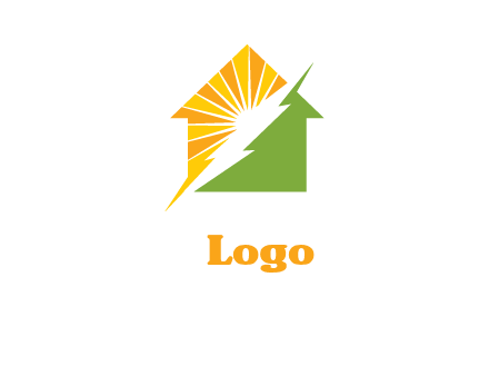Lighting bolt House Logo