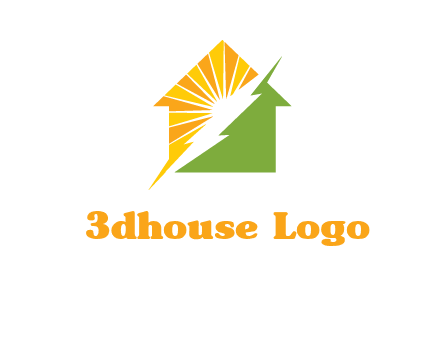 Lighting bolt House Logo