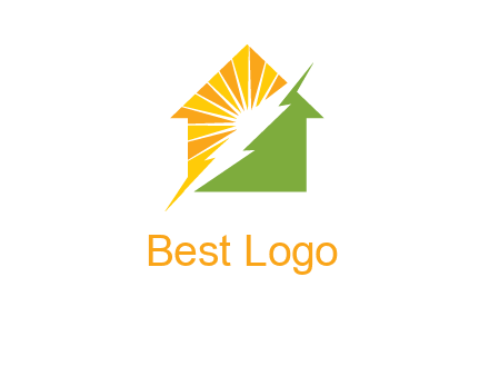 Lighting bolt House Logo