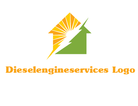 Lighting bolt House Logo