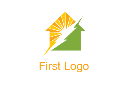 Lighting bolt House Logo