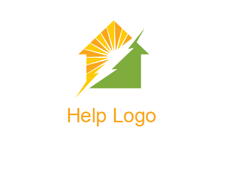 Lighting bolt House Logo