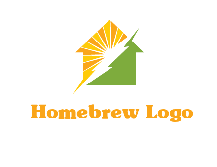 Lighting bolt House Logo