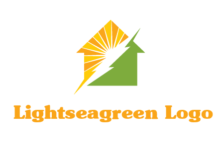 Lighting bolt House Logo