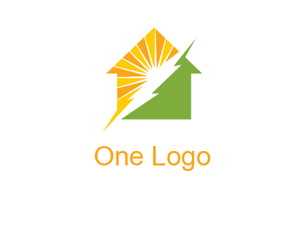 Lighting bolt House Logo