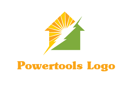 Lighting bolt House Logo