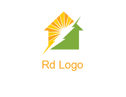Lighting bolt House Logo
