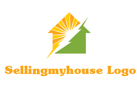 Lighting bolt House Logo