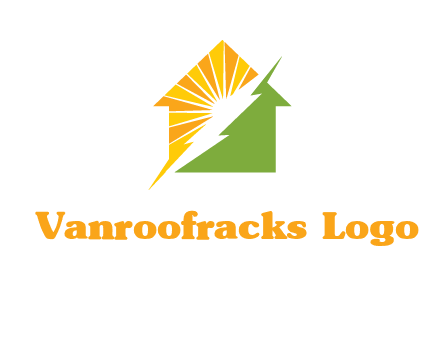 Lighting bolt House Logo