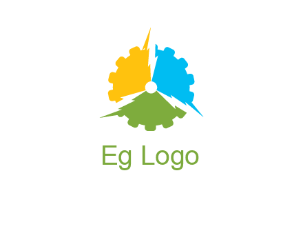 electric bolts and gear logo