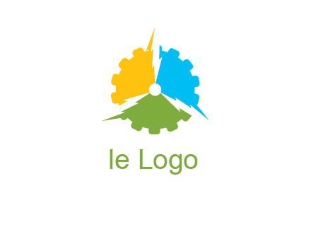 electric bolts and gear logo