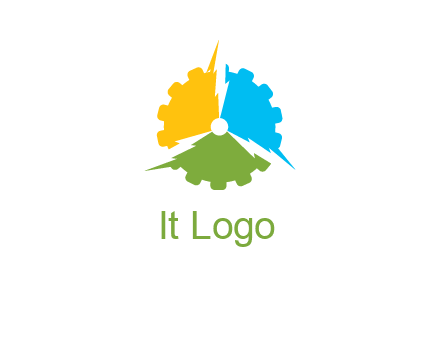 electric bolts and gear logo