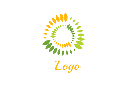 leaf around circle logo