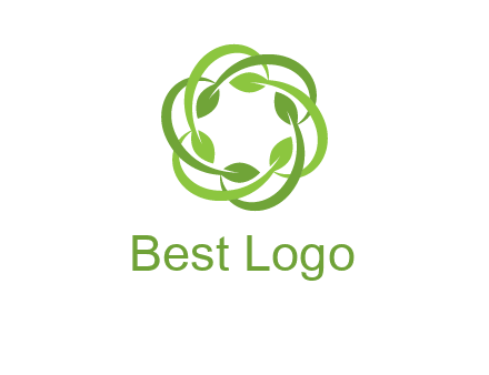 leaf swoosh rotation logo