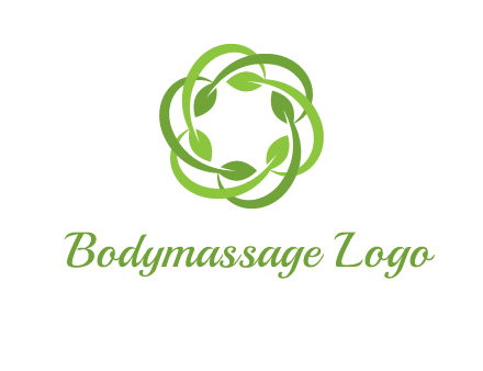 leaf swoosh rotation logo