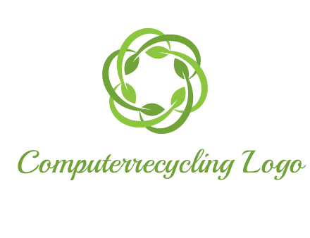 leaf swoosh rotation logo