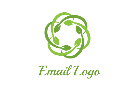 leaf swoosh rotation logo