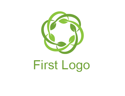 leaf swoosh rotation logo