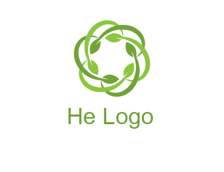 leaf swoosh rotation logo