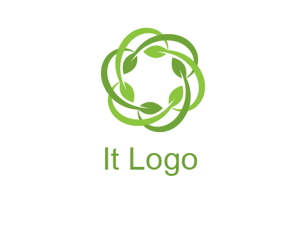 leaf swoosh rotation logo
