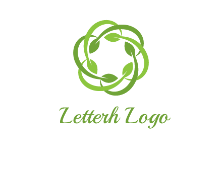 leaf swoosh rotation logo