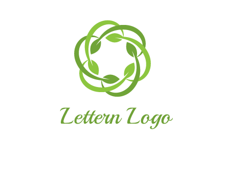 leaf swoosh rotation logo