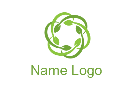 leaf swoosh rotation logo