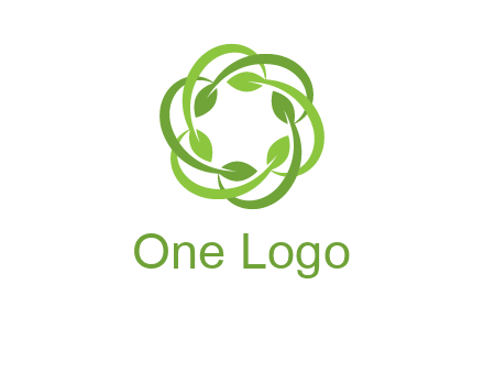 leaf swoosh rotation logo